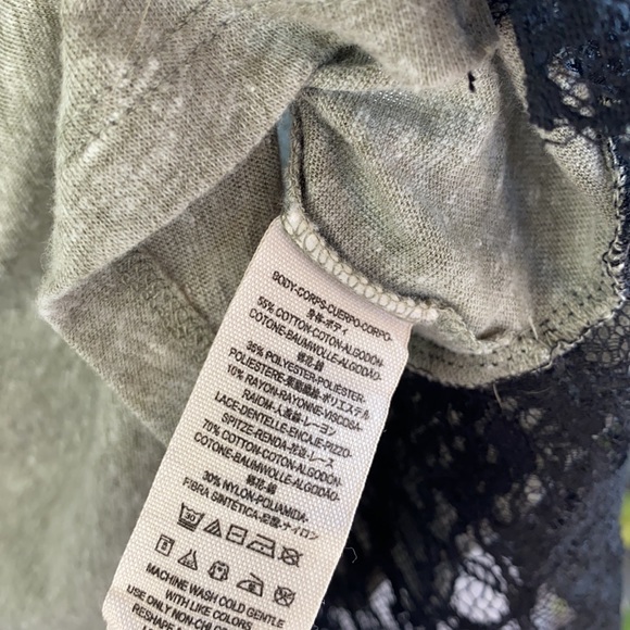 2/$15 Free People Black Lace Peplum Tee - Picture 5 of 8